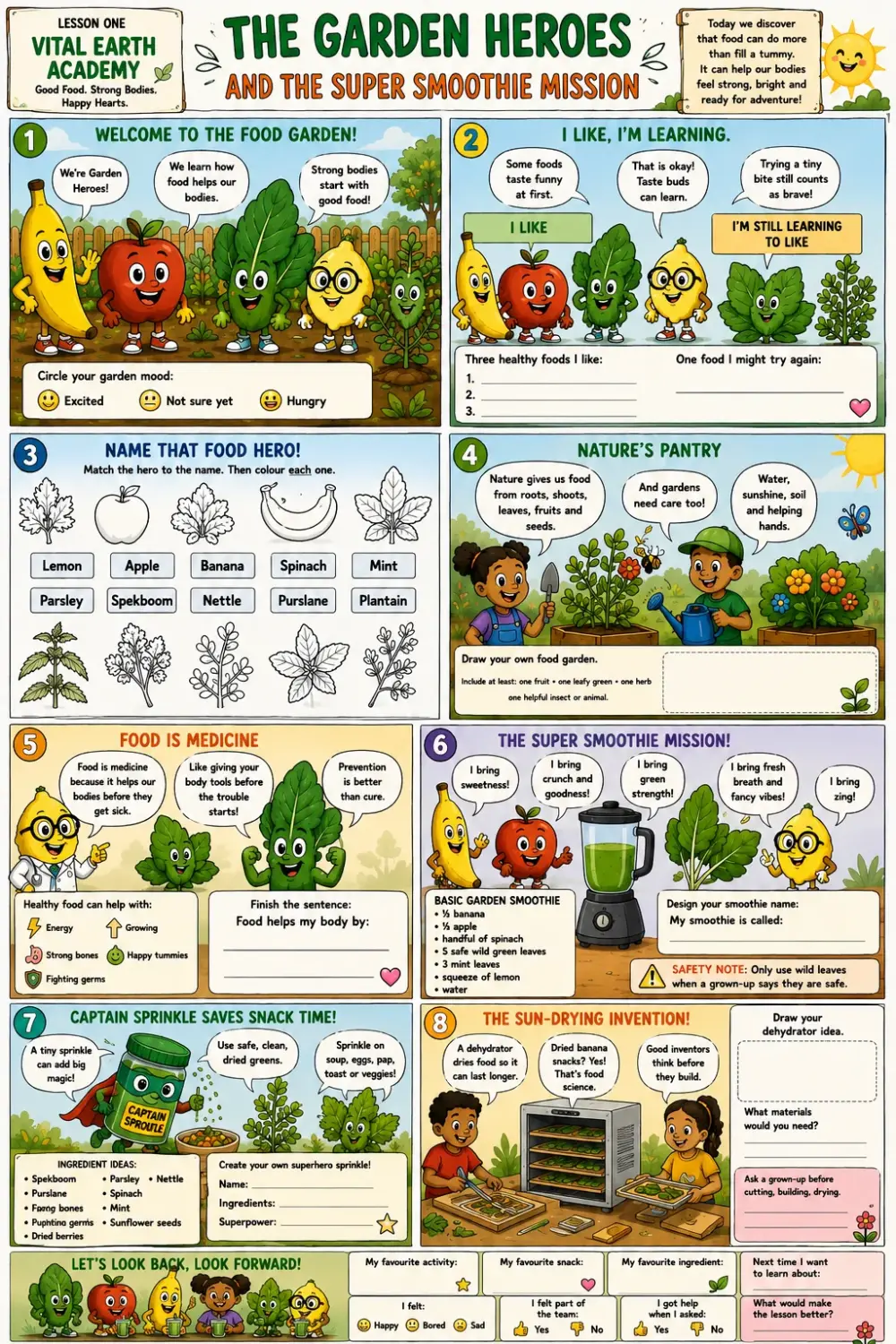 Wildroots comic strip — the garden heroes