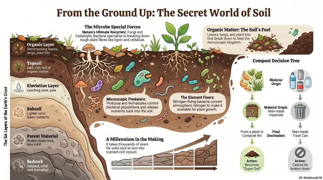 The secret world of soil infographic